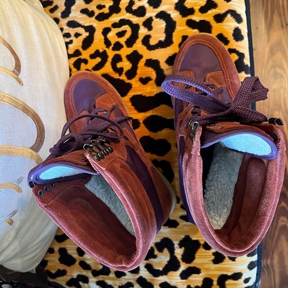 MARC BY MARC JACOBS Lace Up Boots Suede Boots Purple and Orangish Brown Goretex - Picture 7 of 12